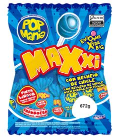 PIRULITO POP MANIA MAXXI FRAMBOESA RICLAN 12X24X28G