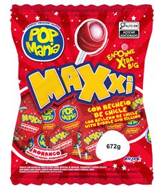 PIRULITO POP MANIA MAXXI MORANGO RICLAN 12X24X28G