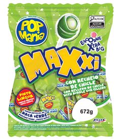 PIRULITO POP MANIA MAXXI MACA VERDE RICLAN 12X24X28G