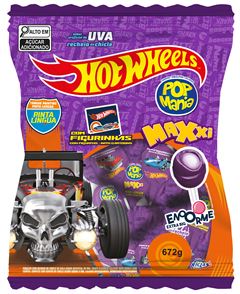 PIRULITO POP MANIA MAXXI HOT WHEELS UVA RICLAN 12X24X28G