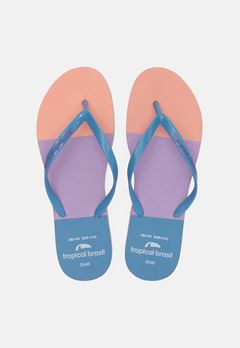 CHINELO TB FEM ESTAMP AZUL JEANS/LILAS  33/34 CX 12UN