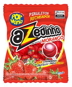 PIRULITO POP MANIA AZEDINHO MORANGO 12G RICLAN 24X500G