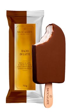 PICOLE BACIO CREME COM COBERTURA 70G BACIO DI LATTE CX 18UN