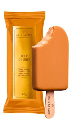 PICOLE DOCE DE LEITE C/ COBERTURA 70G BACIO DI LATTE CX 18UN