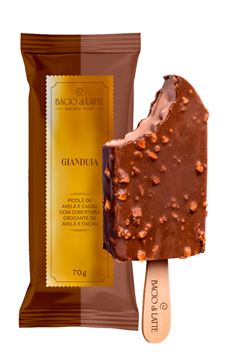 PICOLE GIANDUIA COM COBERTURA 70G BACIO DI LATTE CX 16UN