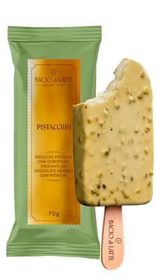 PICOLE PISTACCHIO COM COBERTURA 70G BACIO DI LATTE CX 16UN
