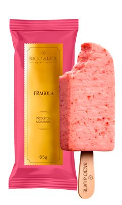 PICOLE FRAGOLA(MORANGO) 65G BACIO DI LATTE CX 18UN