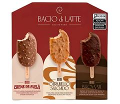 MULTIPACK MINI PICOLES SORTIDOS BACIO DI LATTE 135G CX 6UN