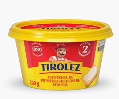 MANTEIGA PRIM. QUALIDADE S/SAL TIROLEZ POTE 200G CX 12UN