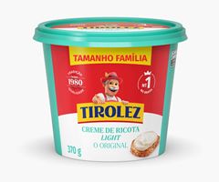 CREME DE RICOTA LIGHT TIROLEZ 370G CX 6UN
