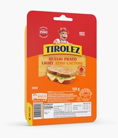 QUEIJO PRATO FAT LIGHT ZERO LAC TIROLEZ 150G CX 20UN