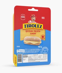 QUEIJO PRATO FATIADO LIGHT TIROLEZ 150G CX 20UN