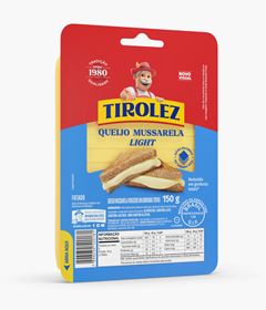 QUEIJO MUSSARELA LIGHT FATIADO TIROLEZ 150G CX 20UN