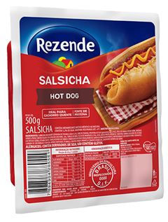 SALSICHA HOT DOG RESF REZENDE 500G CX 12UN