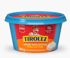 QUEIJO TIPO COTTAGE ZERO LAC TIROLEZ POTE 200G CX 12UN