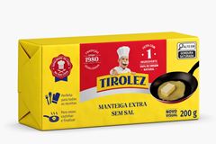 MANTEIGA SEM SAL TIROLEZ TABLETE 200G CX 12UN