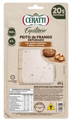 PEITO DE FRANGO DEF C/ QUINOA E CEBOLA CERATTI 100G CX 18UN