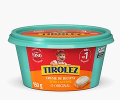 CREME DE RICOTA ZERO LACTOSE TIROLEZ 150G CX 16UN