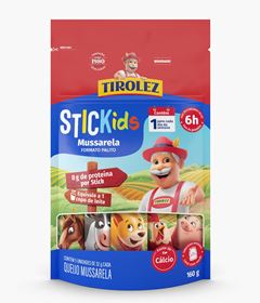 QUEIJO MUSSARELA STICKIDS TIROLEZ (POUCH 5UN) 160G CX 12UN