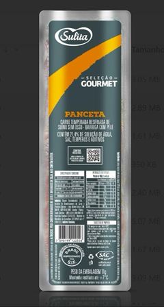 PANCETA SUI C/PELE TEMP RESF GOURMET SULITA CX 10KG