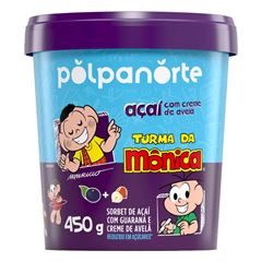 ACAI MIX TURMA DA MONICA C/ CREME DE AVELA POTE 450G CX 12UN